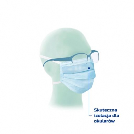 Suavel® Antifog 80-470M maska z troczkami 50 szt-10068