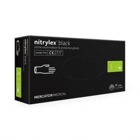 NITRYLEX BLACK Rękawiczki Czarne Rozm. S Nitrylowe-7507