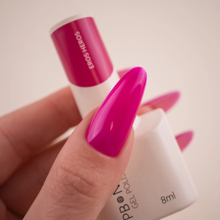 Elektryzujący fuksjowy Lakier hybrydowy PB NAILS Eros Heros 8ml