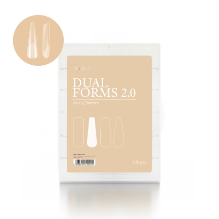 Górne formy PB NAILS Dual Forms 2.0 No.02 balerina 120 szt